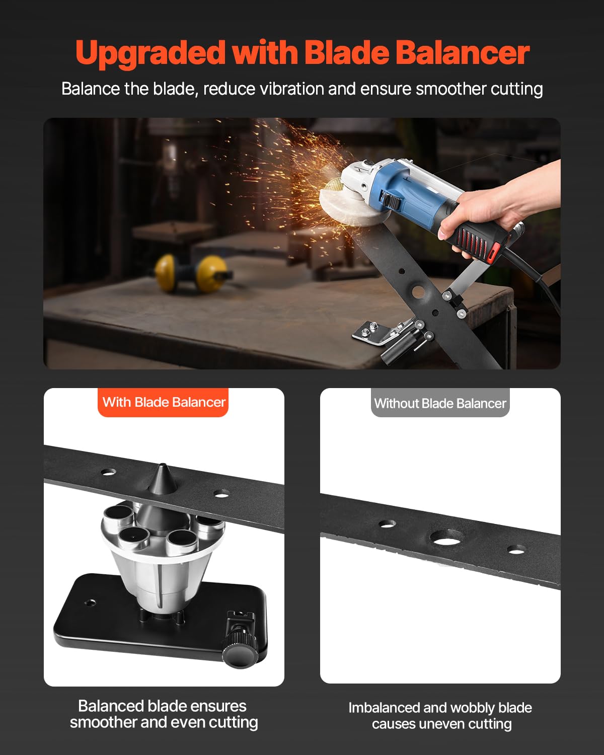 VEVOR blade holder bars clamping a mower blade securely for safety