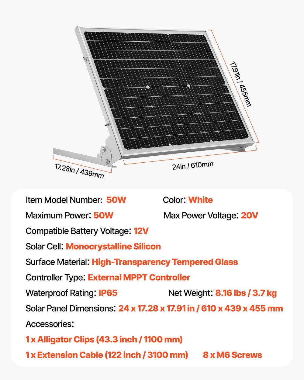 VEVOR solar panel fixed on boat deck providing off-grid battery upkeep during storage