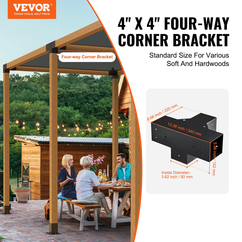 VEVOR bracket top view full-coverage protecting post ends and preventing rot