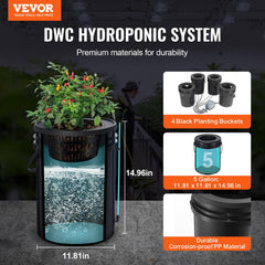 VEVOR close-up of polypropylene bucket material highlighting durability and corrosion resistance