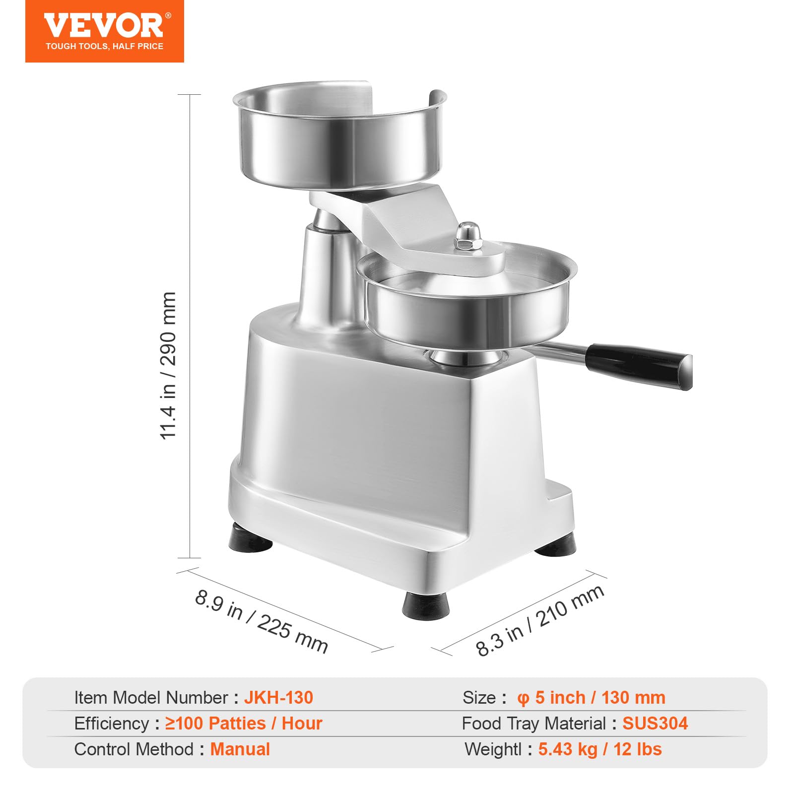 VEVOR packaged accessories including 1000 patty papers and disposable gloves for ready use
