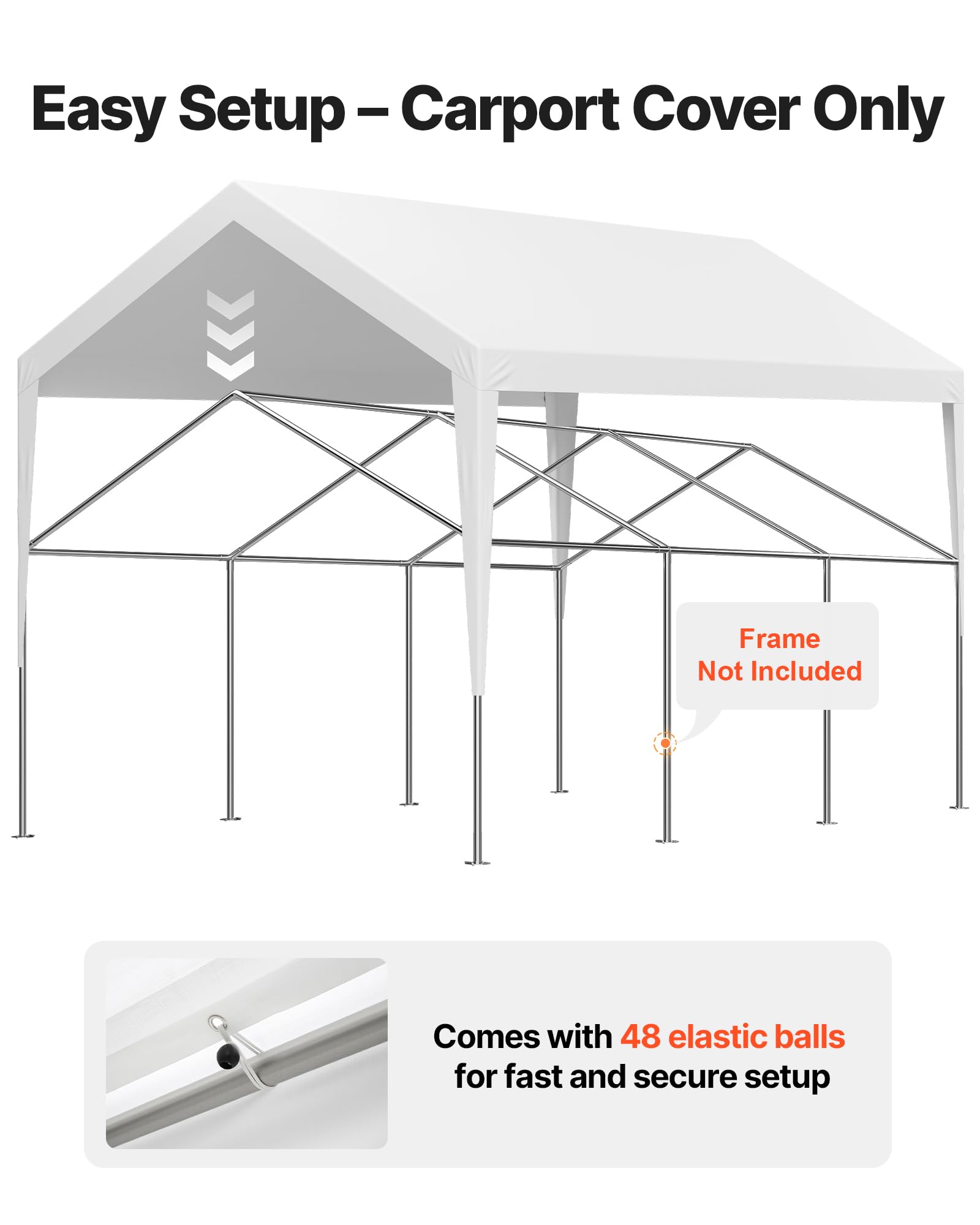 VEVOR canopy protecting a parked car, showcasing weather shielding benefit