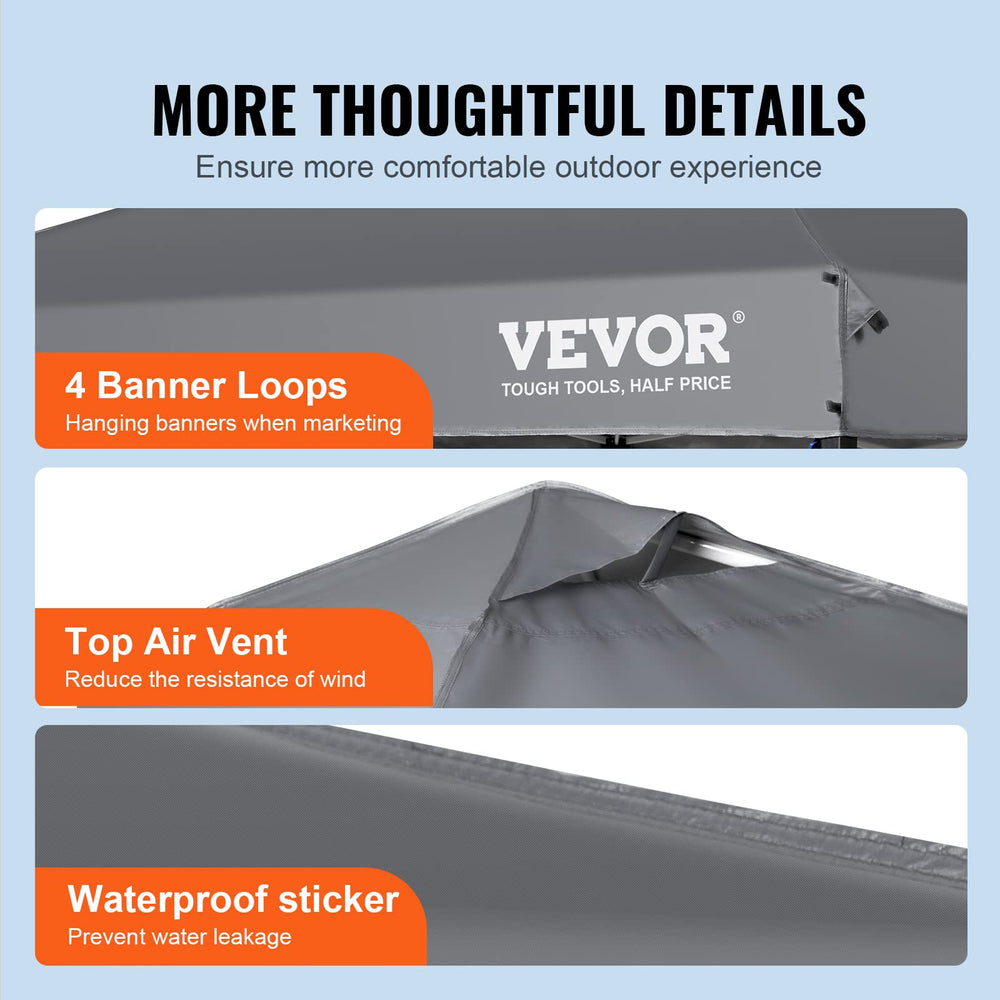 VEVOR sandbags and stakes laid out to secure canopy against wind