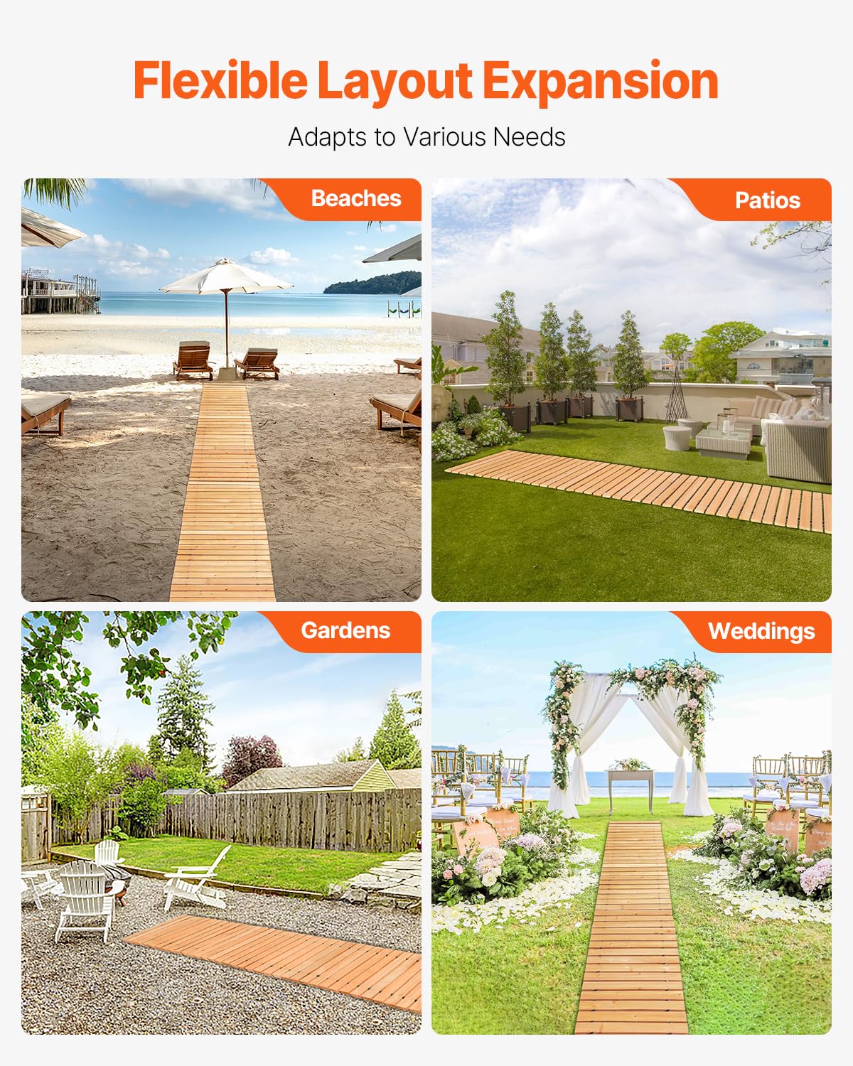 VEVOR pathway in backyard event creating an elegant aisle and guest access benefit