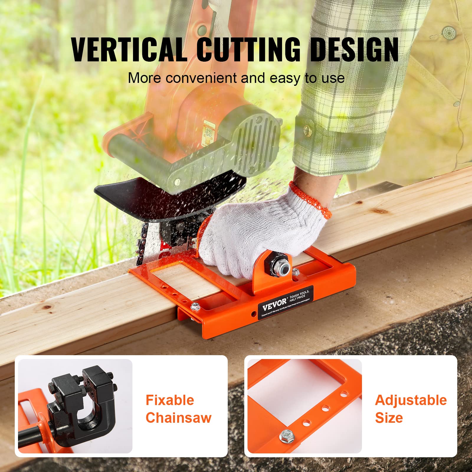 VEVOR adjustment knobs and large washers securing consistent cuts