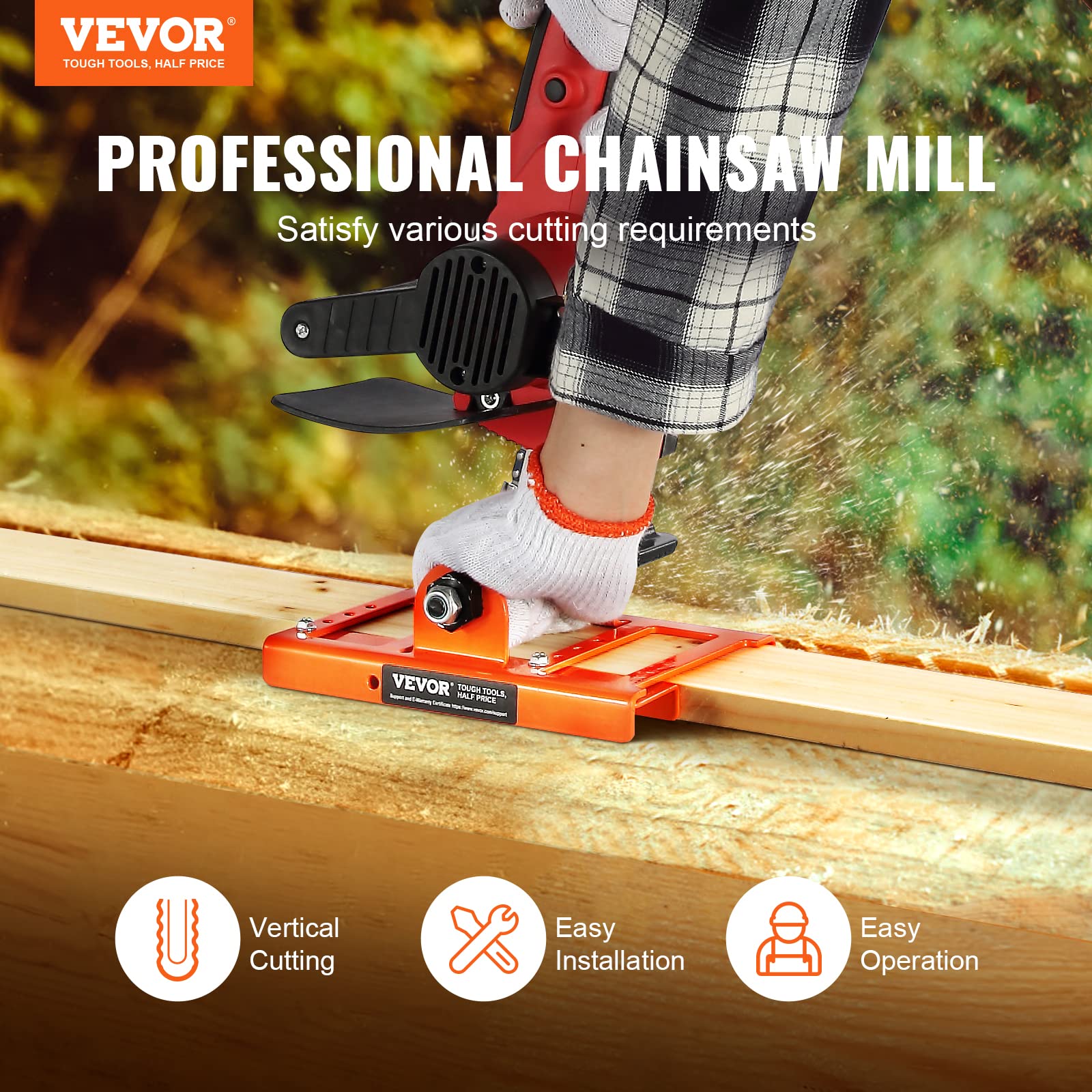 VEVOR close-up of cast-iron frame detail highlighting rugged durability