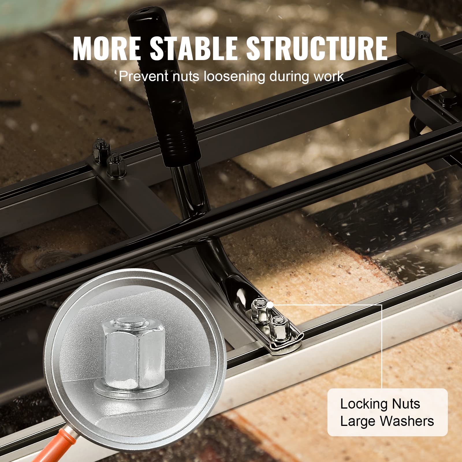 VEVOR galvanized tube detail illustrating rust resistance and long-lasting strength