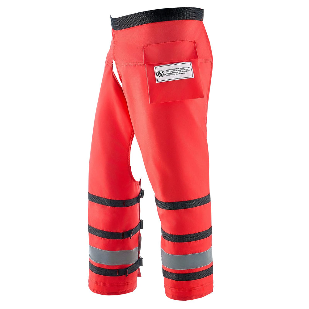 VEVOR front view of apron style chainsaw chaps showing coverage and fit for safety