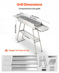 VEVOR chrome-plated grill rack top-down view showing even searing surface