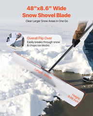 VEVOR close-up of HDPE blade texture reducing snow sticking for easier pushes