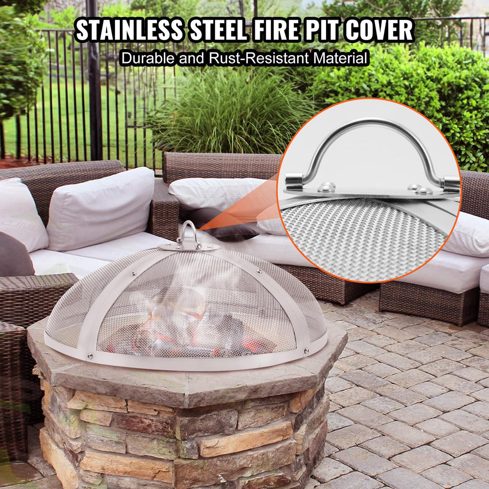 VEVOR close-up of fine stainless-steel mesh blocking sparks and allowing airflow