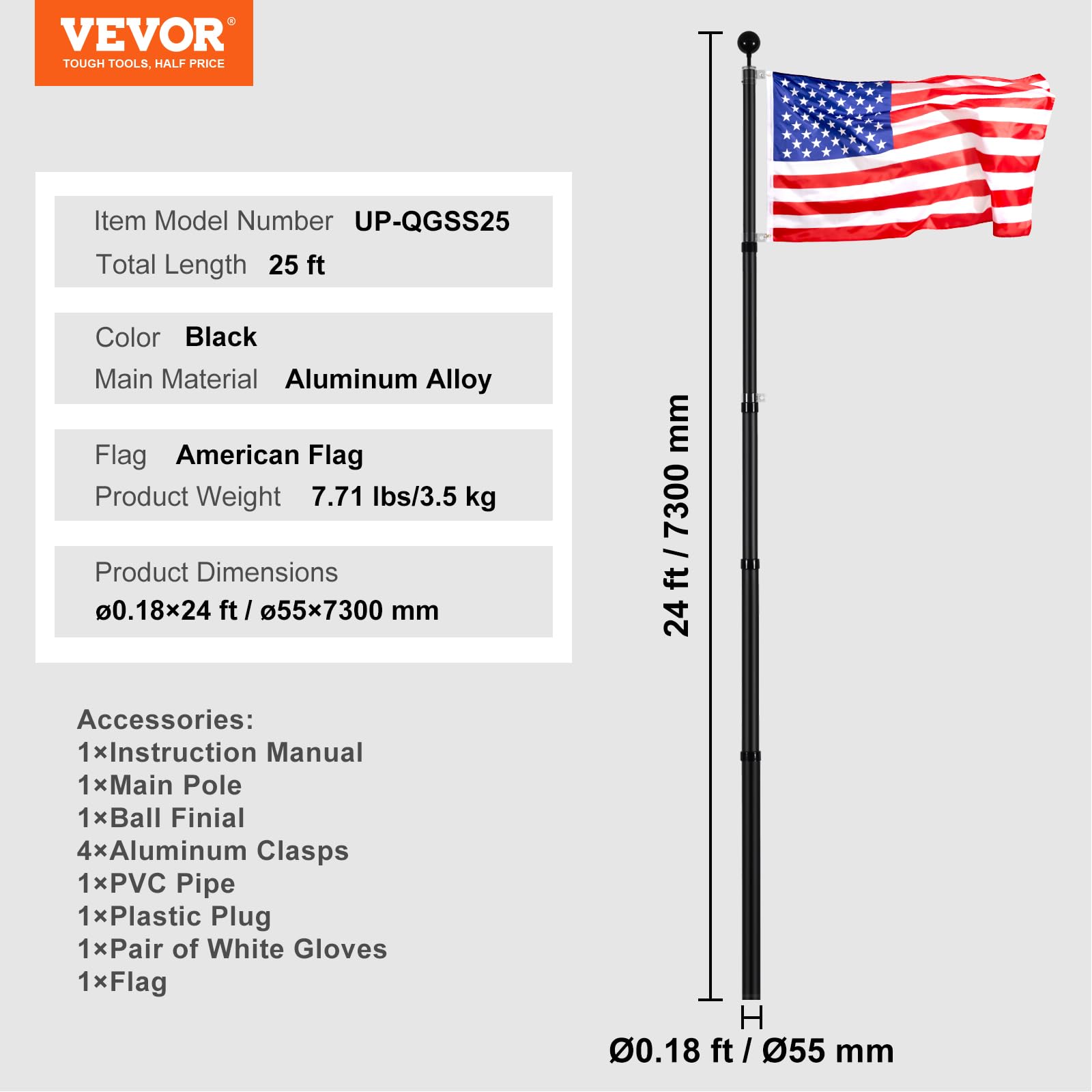 VEVOR collapsed pole portable storage for easy transport