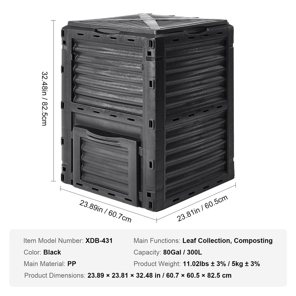 VEVOR installed in backyard landscape showing tidy containment and odor control benefit