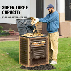 VEVOR top lid detail with secure lock for easy one-hand additions and pest protection