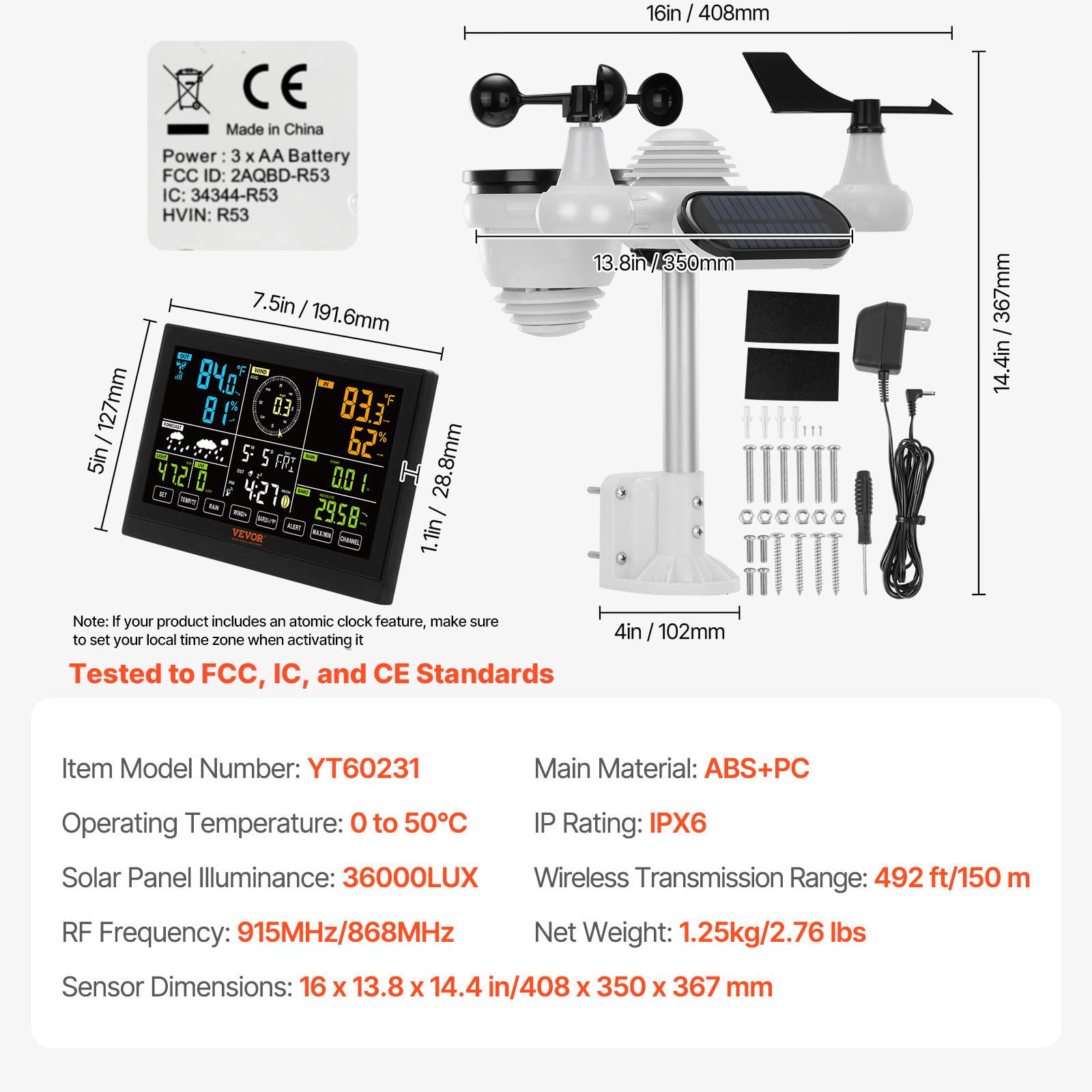 VEVOR console side ports and adapter showing easy powered setup