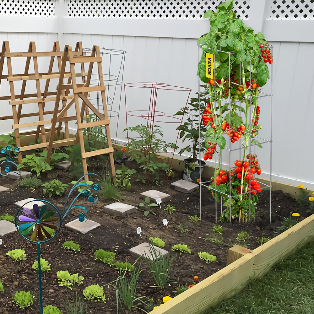 VEVOR cage used in container garden demonstrating versatile planting use