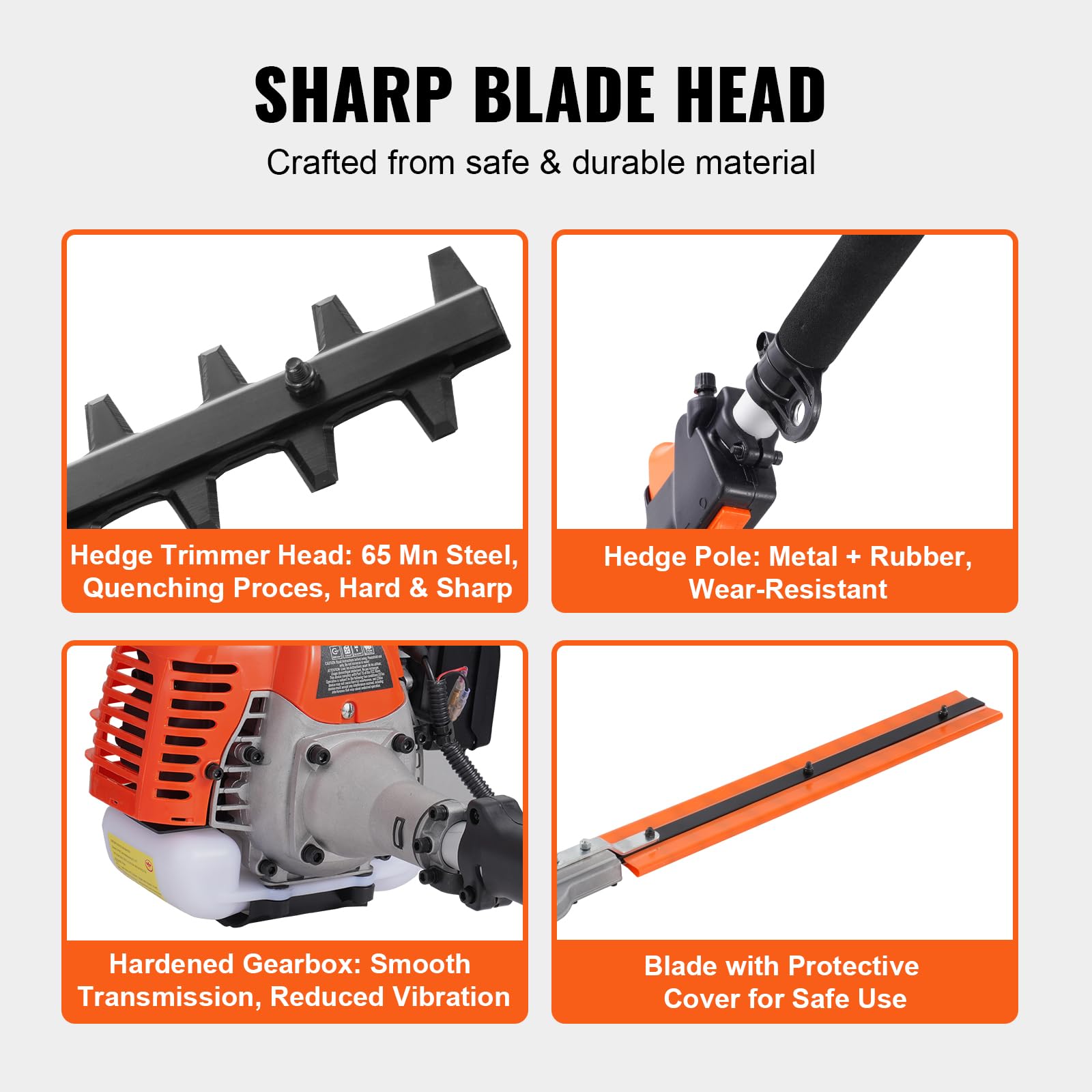 VEVOR control handle and rubberized grip improving comfort and stable handling