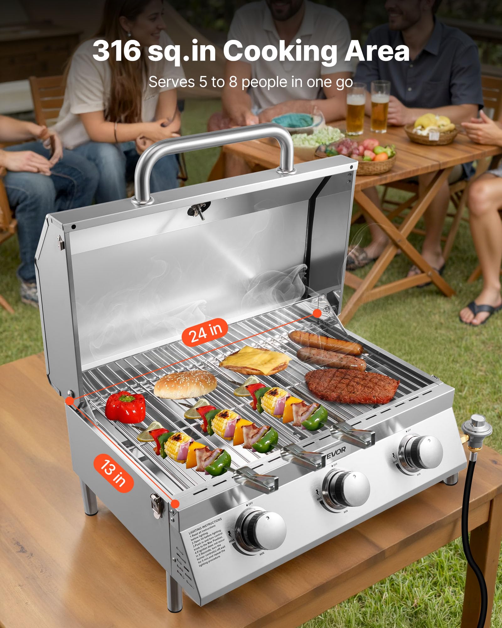VEVOR control panel with knobs and thermometer offering precise temperature control benefit