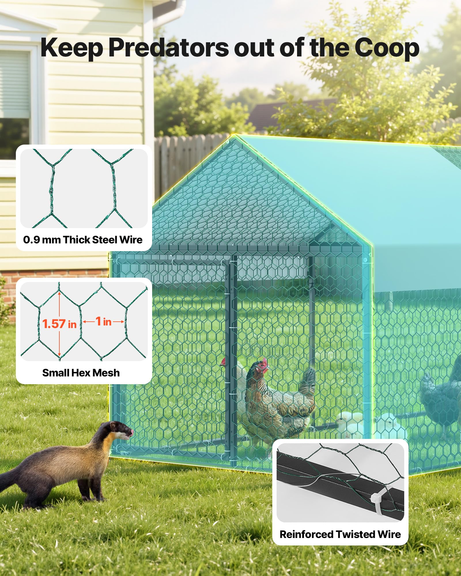 VEVOR waterproof PE tarp texture highlighting sun and rain protection