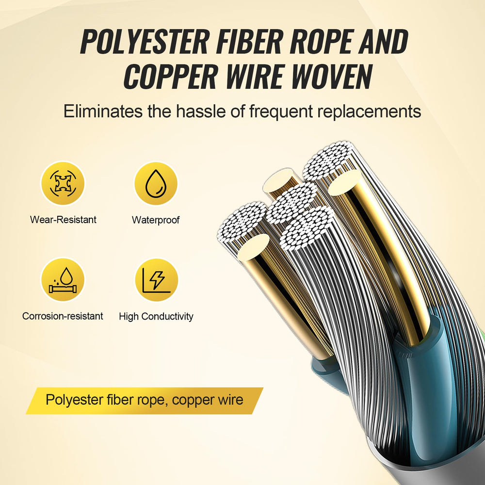 VEVOR visible copper strands inside polywire demonstrating reliable conductivity