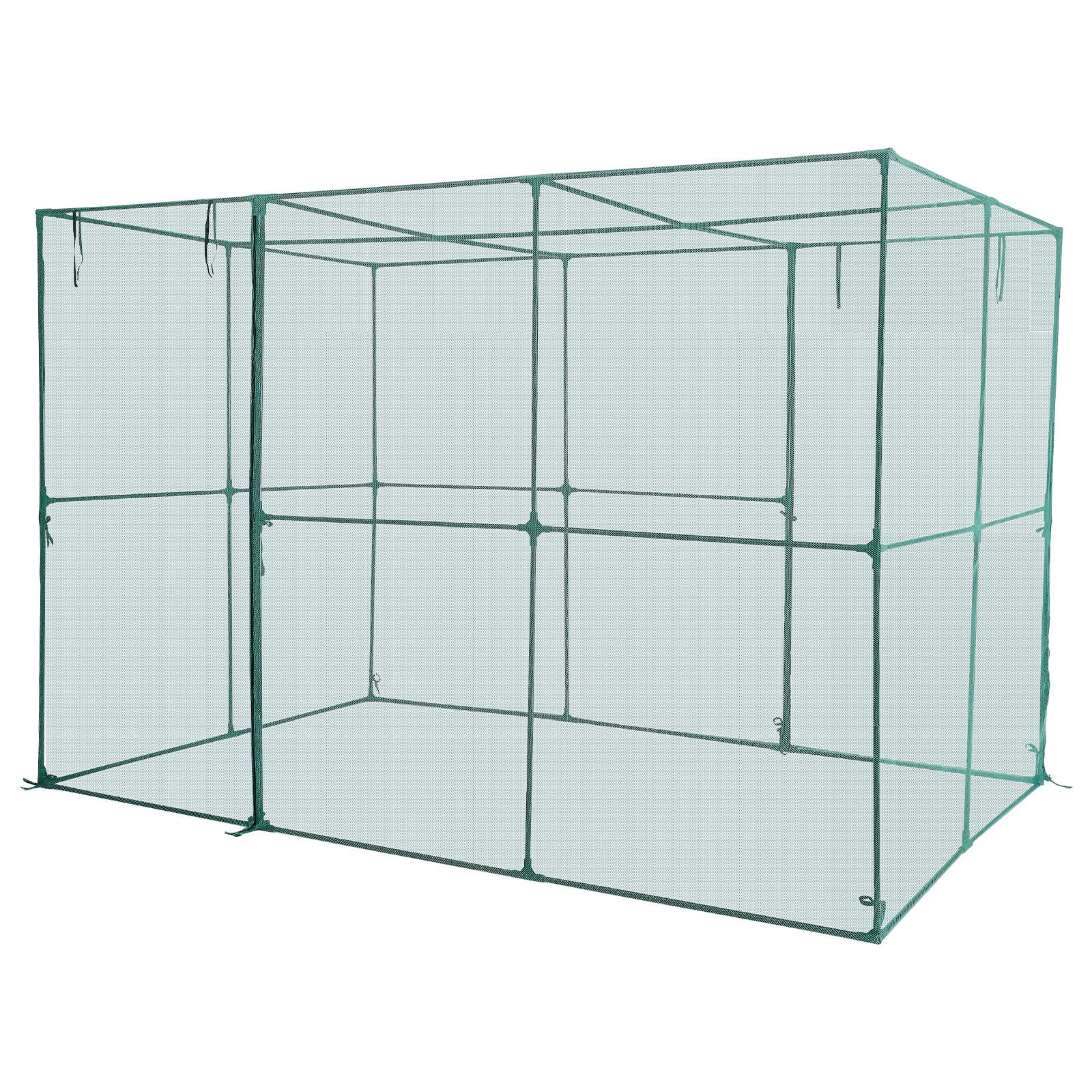 VEVOR crop cage on patio with potted plants illustrating lifestyle fit