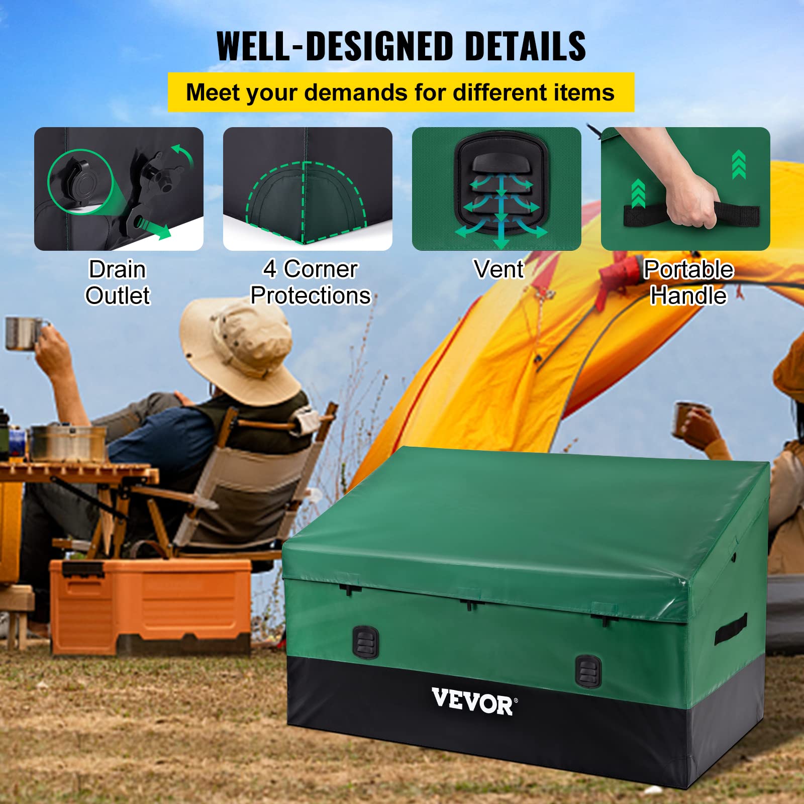 VEVOR side handles shown being lifted for easy two-person portability
