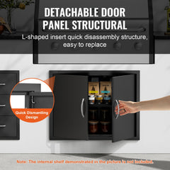 VEVOR detachable hinge mechanism detail illustrating quick-disassembly and easy maintenance