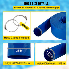 VEVOR hose connected with stainless steel clamps for secure leak-free attachment