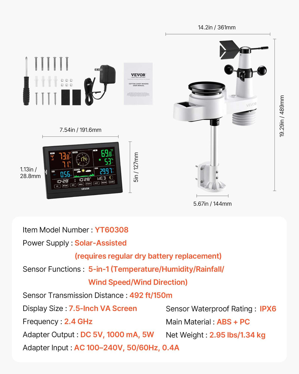 VEVOR display in night mode with adjustable brightness for clear viewing