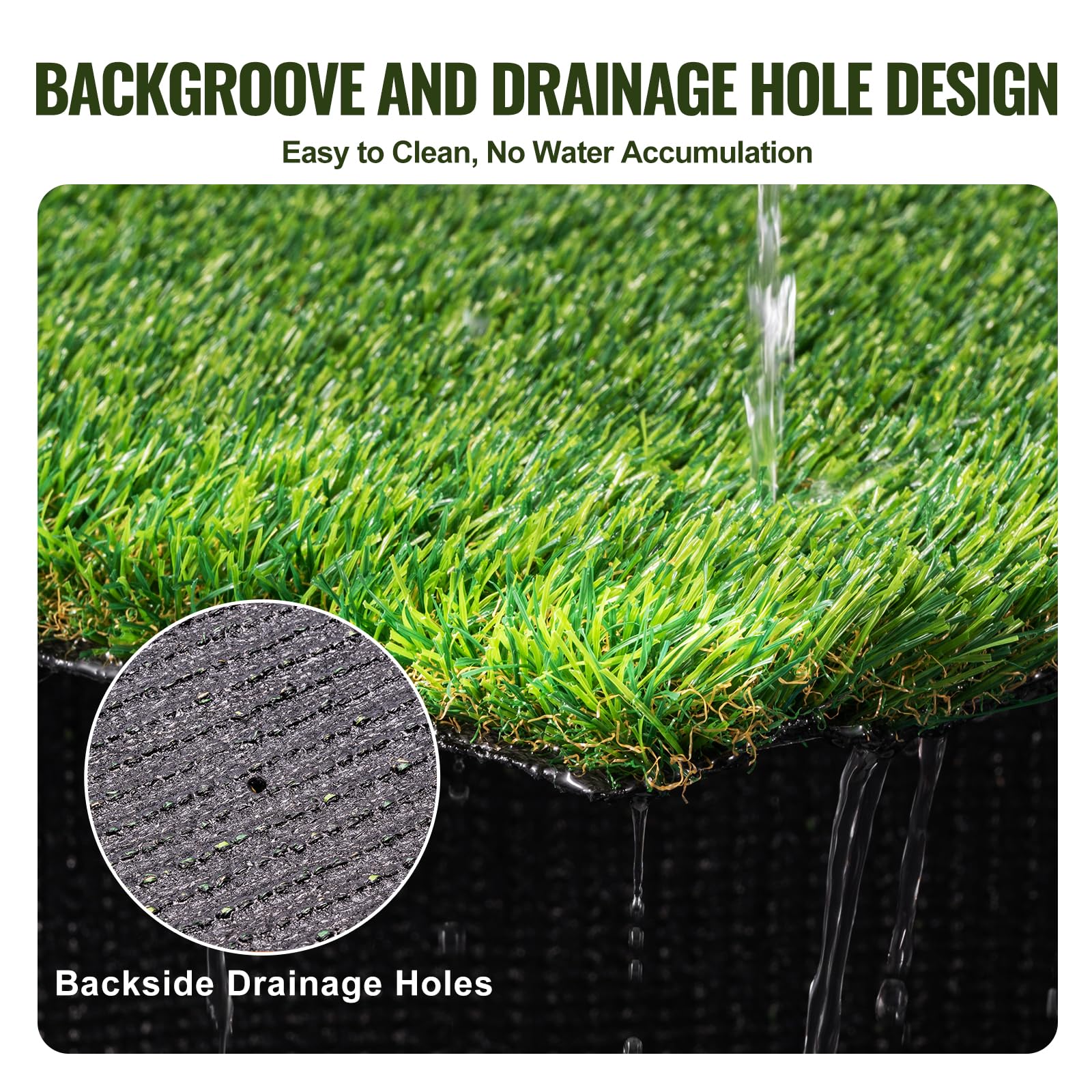 VEVOR turf used as dog area offering easy-to-clean pet-friendly surface