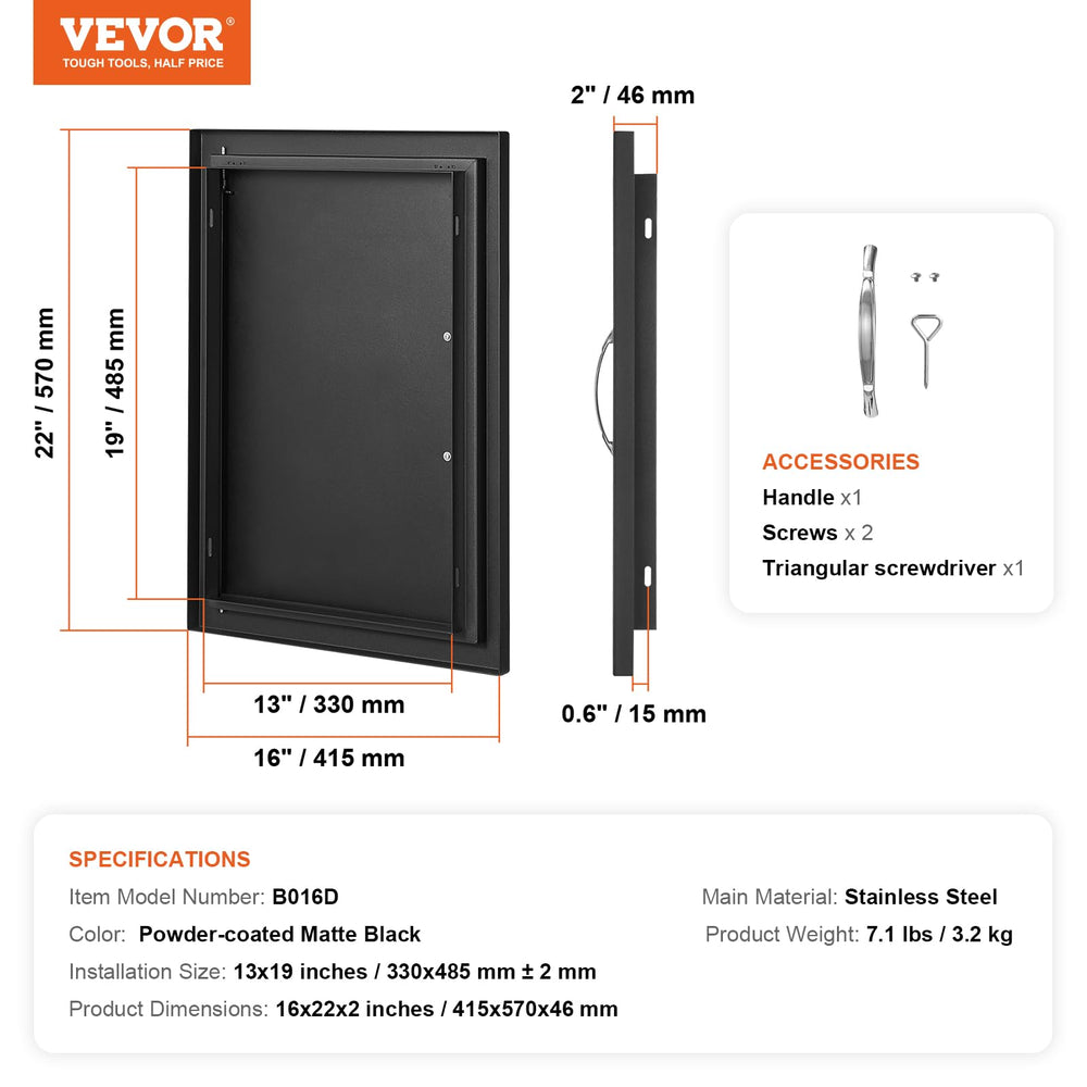 VEVOR magnet catch close-up showing secure closure and dust protection