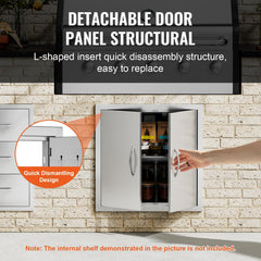 VEVOR access door opened in an outdoor kitchen demonstrating easy user access