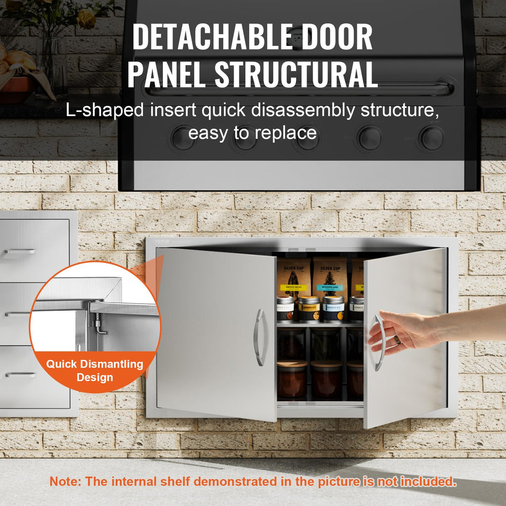 VEVOR door with inner panel removed demonstrating quick-disassembly convenience
