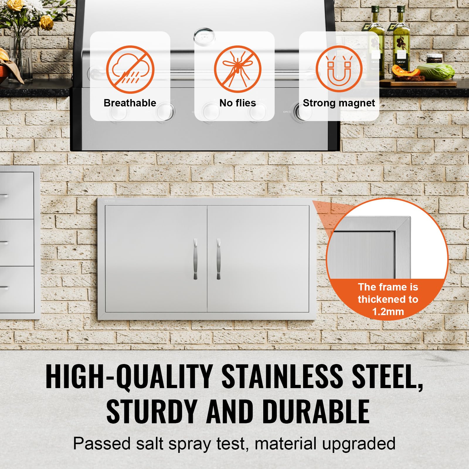 VEVOR detail of thickened edge frame showing reinforced structure and safety