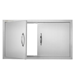 VEVOR front view of double BBQ access door showing flush mount and clean lines benefit