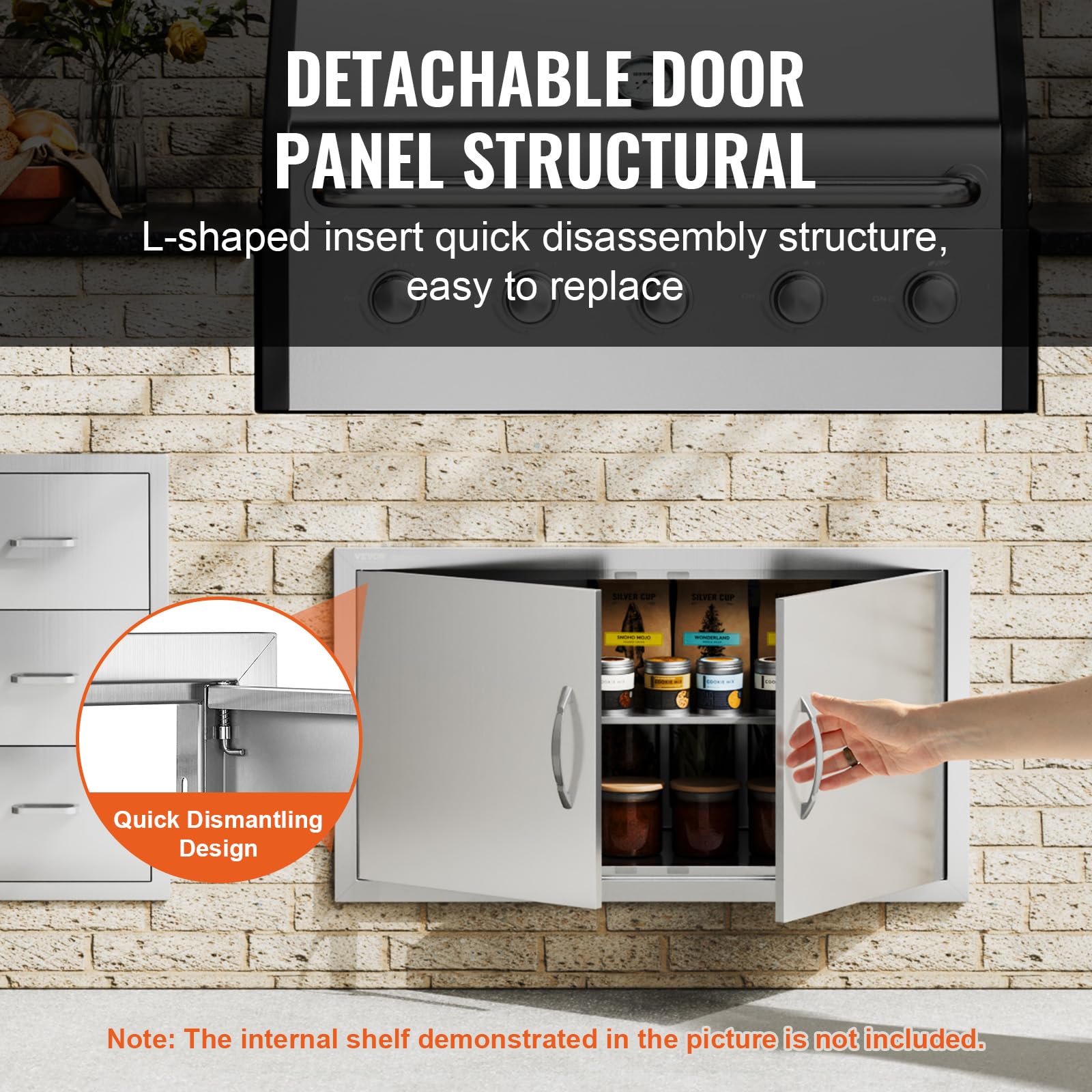 VEVOR open double door in outdoor cabinet demonstrating quick access benefit