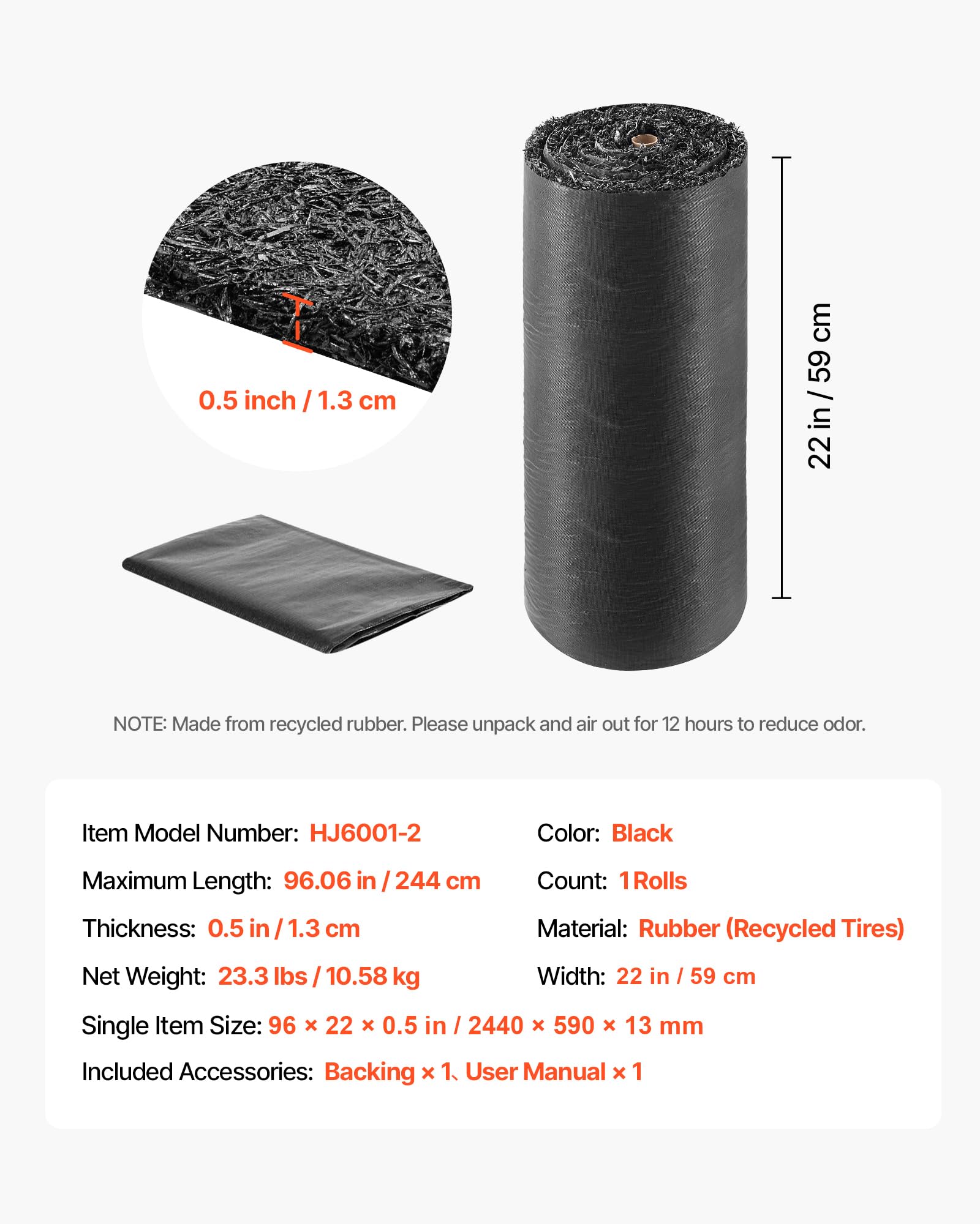 VEVOR mat with water draining through porous fibers showing improved drainage benefit