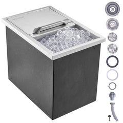 VEVOR front view of drop-in ice chest showing compact installed look and durable design