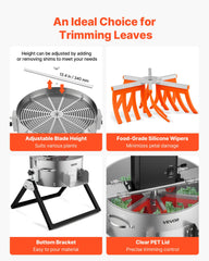 VEVOR removable dry grate and sharp blades detail for precise dry trimming