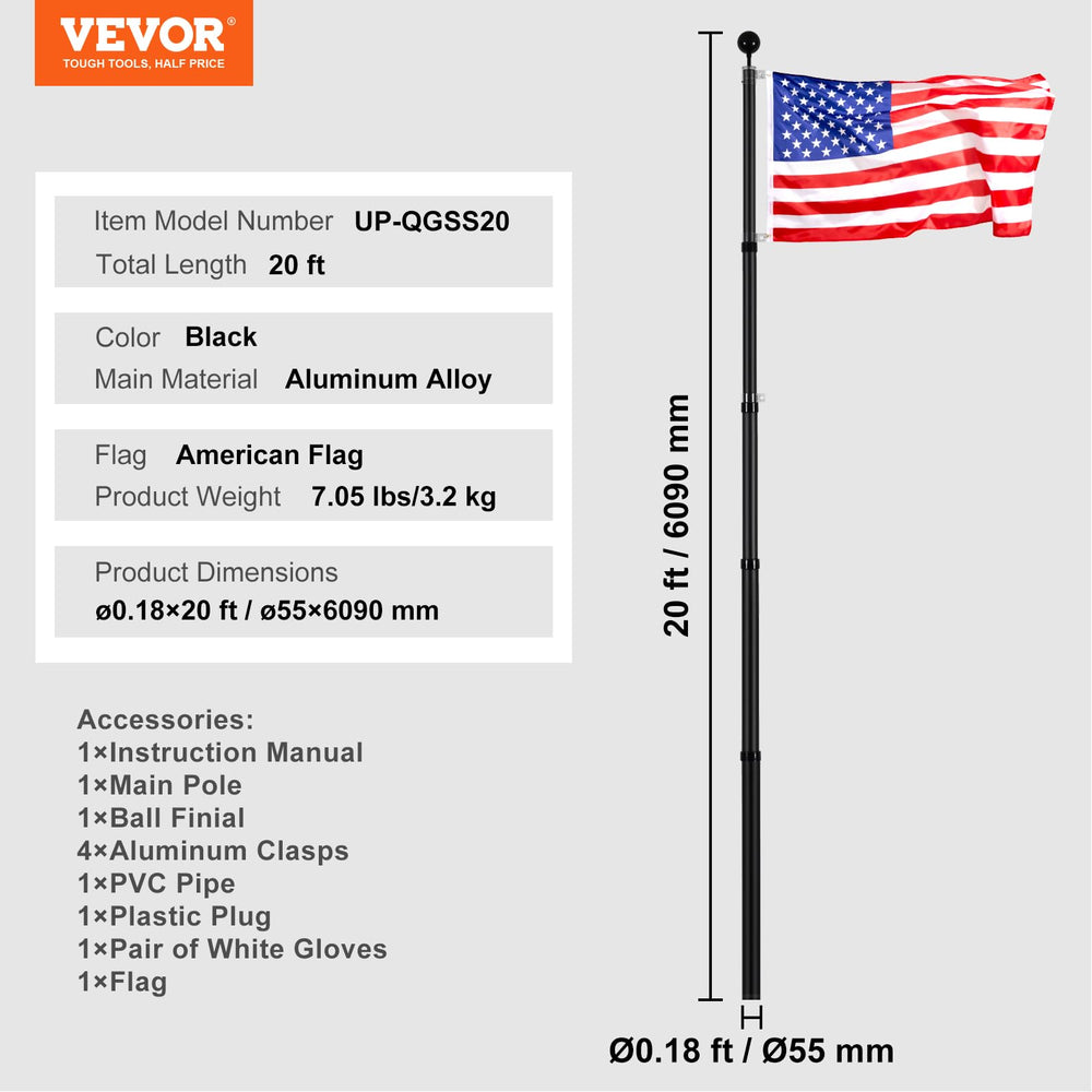 VEVOR dual-flag setup showing flexible two-flag display option