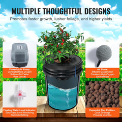 VEVOR air pump and hose layout supplying consistent oxygen to boost root health