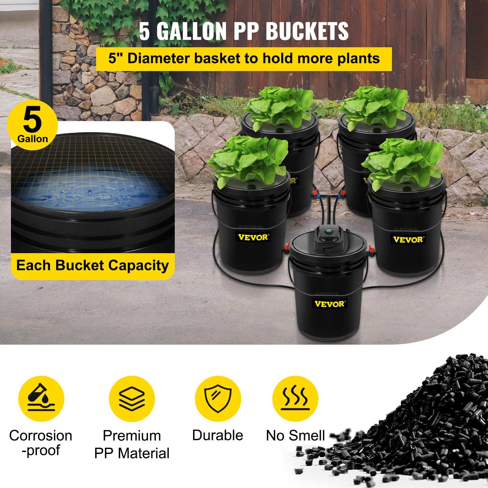 VEVOR air pump with tubing showing powerful multi-outlet airflow benefit