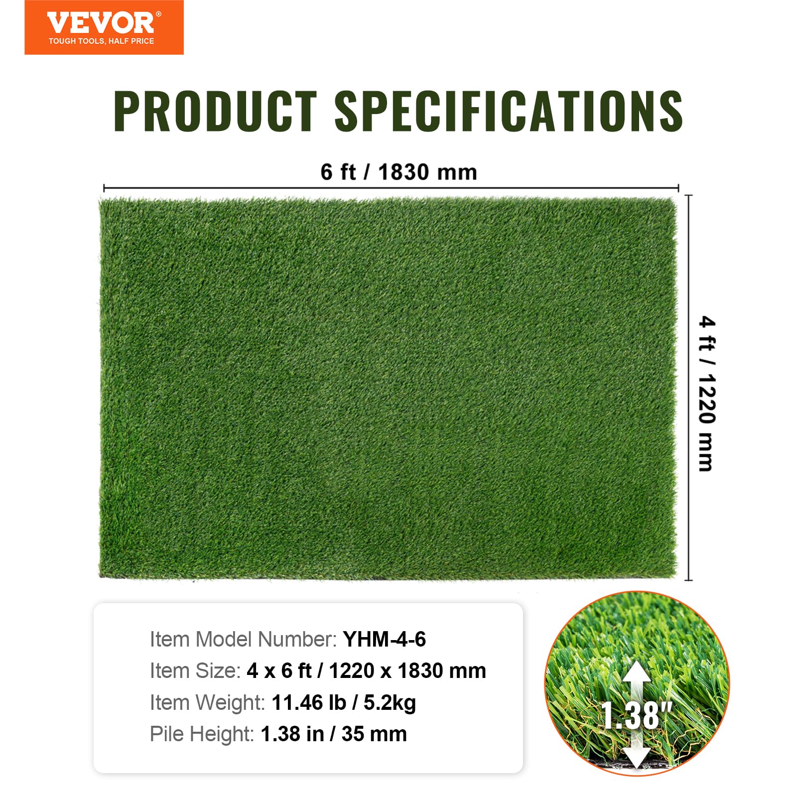VEVOR edge detail showing stitching and tear-resistant backing for longevity