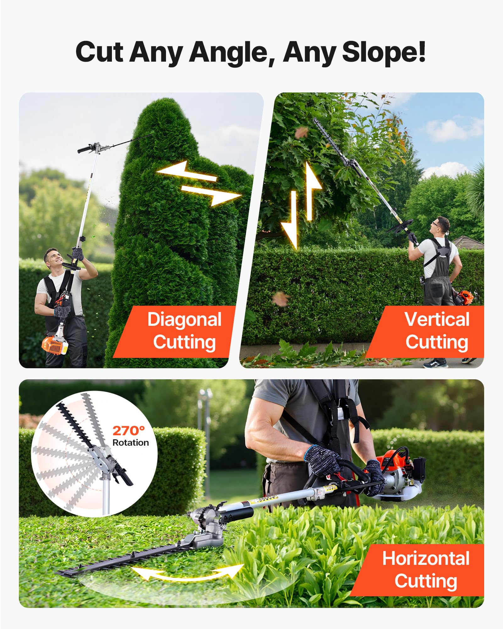VEVOR edger attachment cutting a clean lawn edge for precise lawn definition