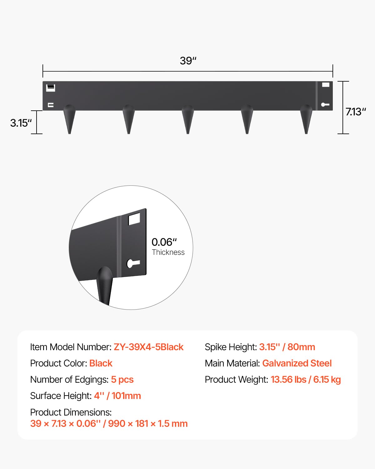 VEVOR edging scale with hand showing manageable size and easy handling benefit