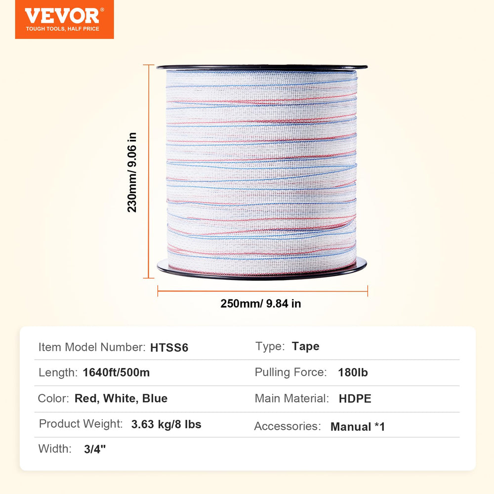 VEVOR tape across landscape showing high-visibility tri-color pattern to deter contact