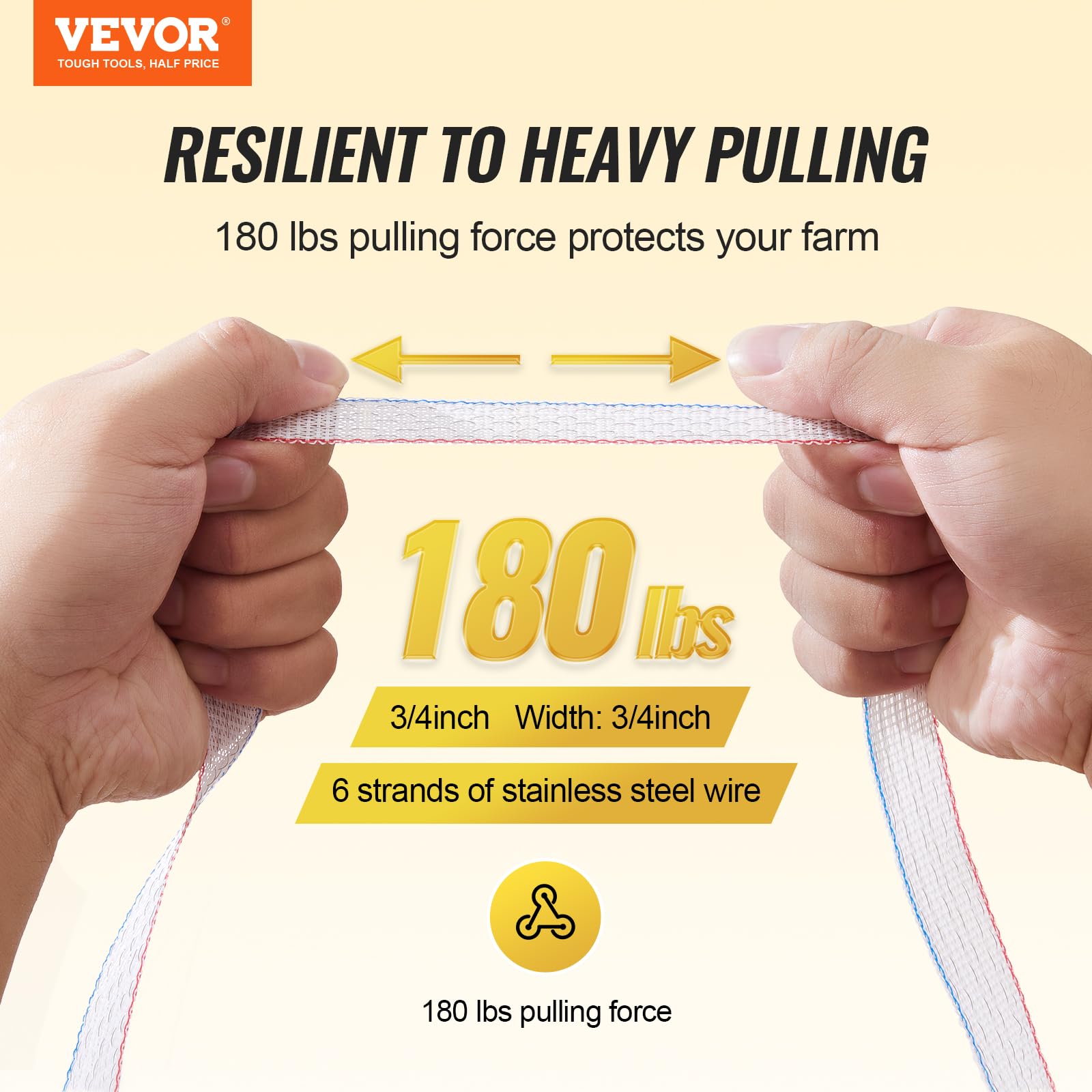 VEVOR reel detail with ABS spool for easy deployment and tangle-free handling benefit