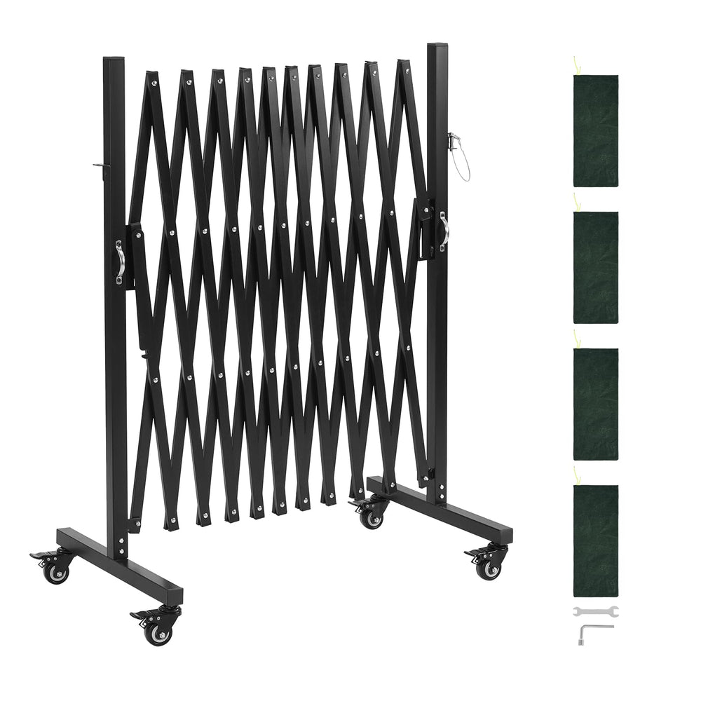 VEVOR front view of expandable barricade showing full coverage and portability benefit