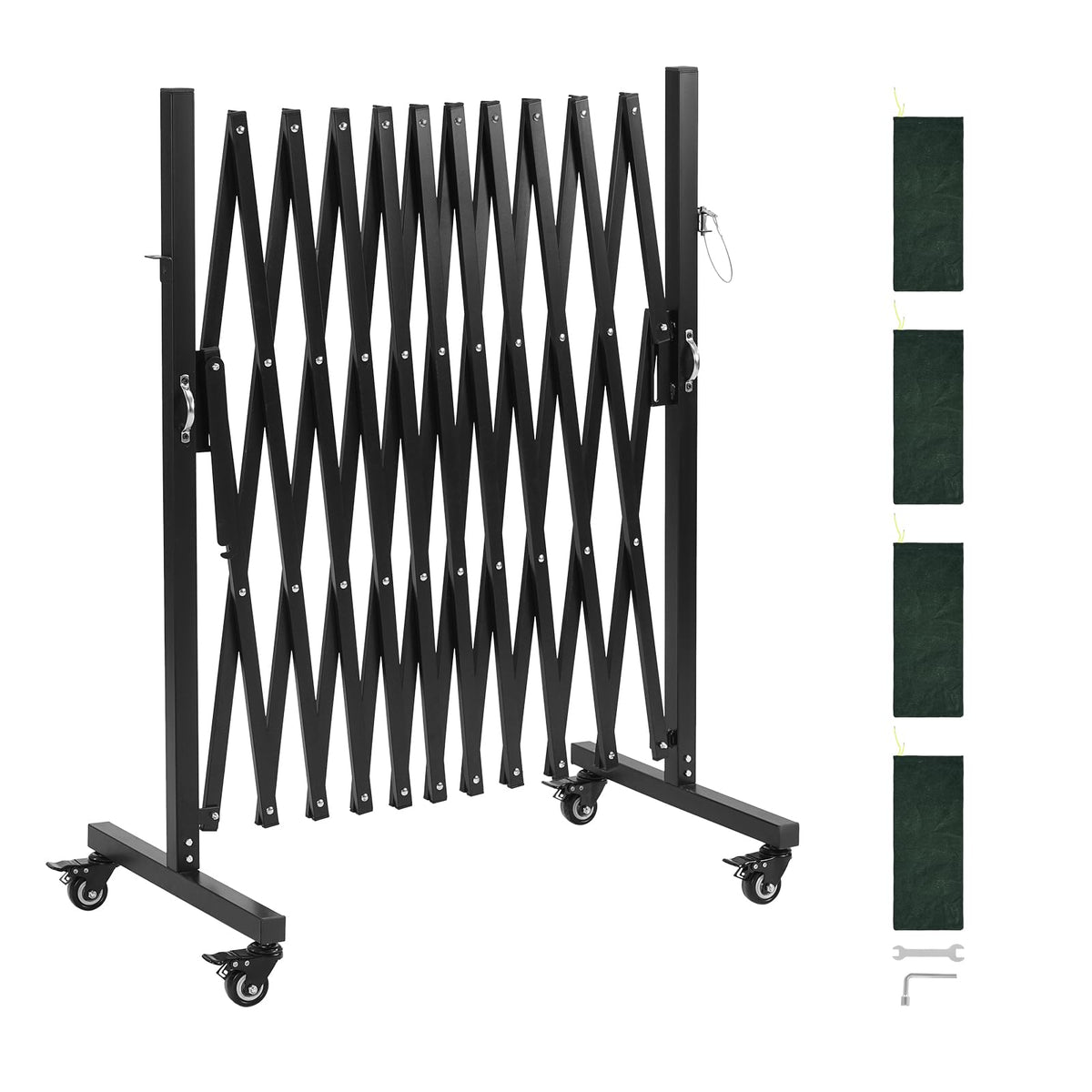 VEVOR front view of expandable barricade showing full coverage and portability benefit