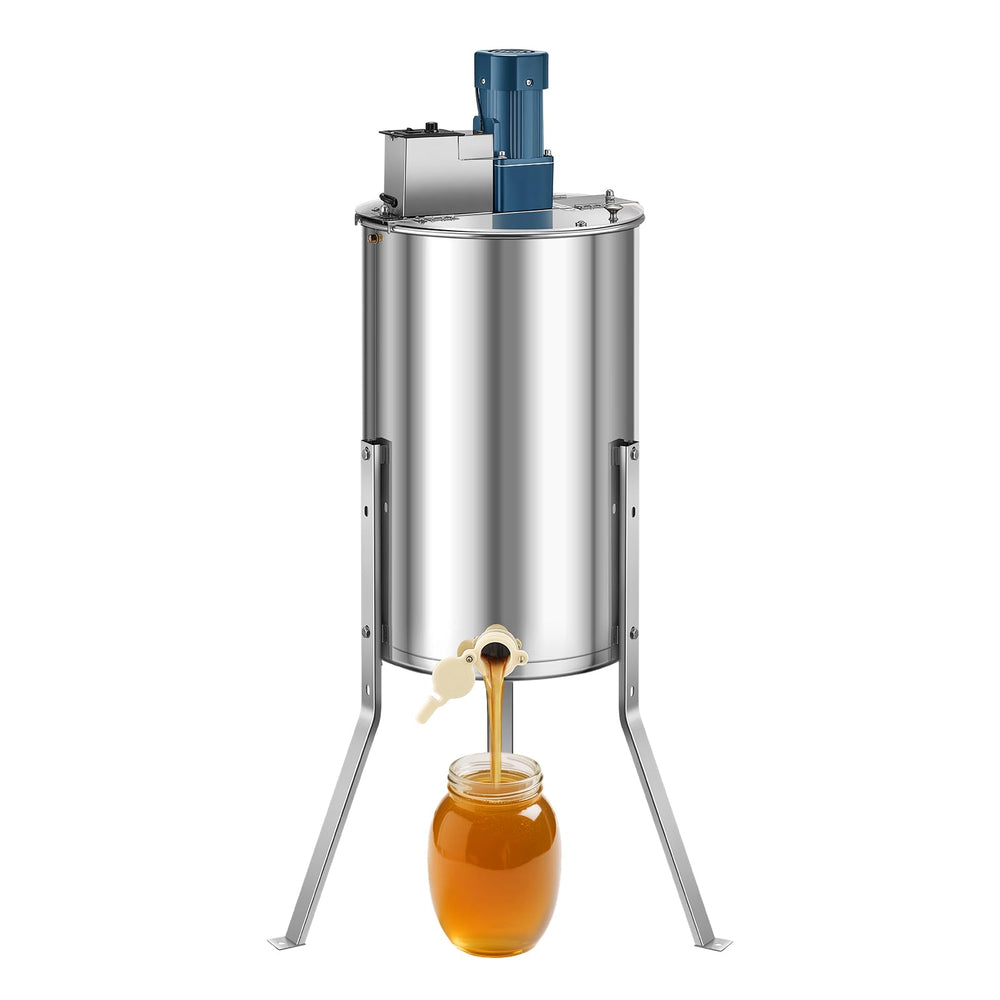 VEVOR front view of extractor showing capacity and durable finish for efficient harvesting